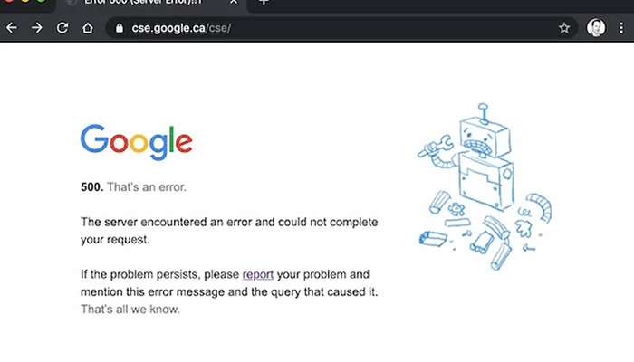 خطای 500 در سایت